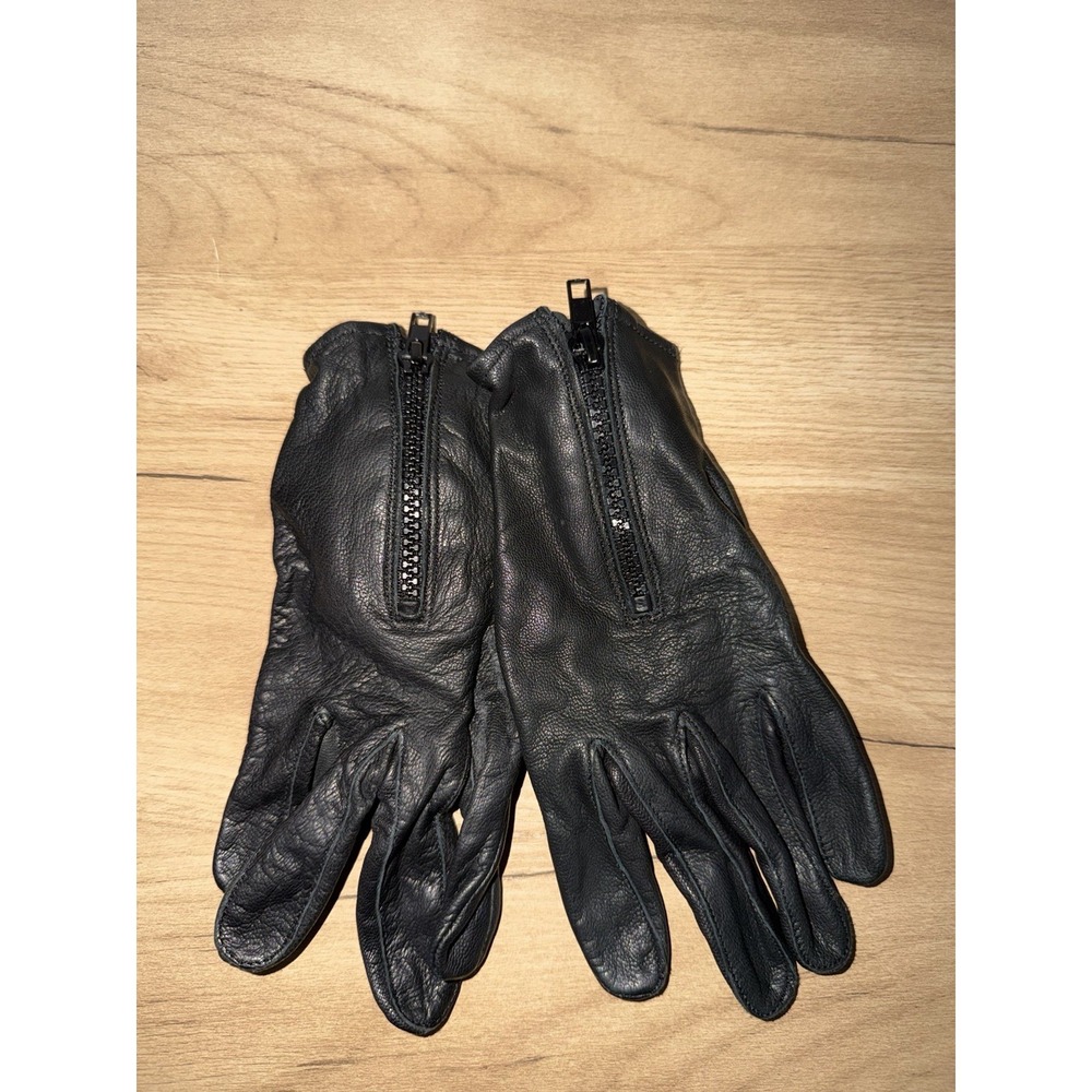 Women's‎ Leather Zippered Motorcycle  Gloves, Size Small Driving Biking F